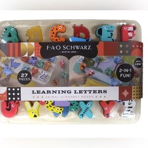 FAO Schwarz wooden ABC alphabet letters animal puzzle for toddlers preschoolers